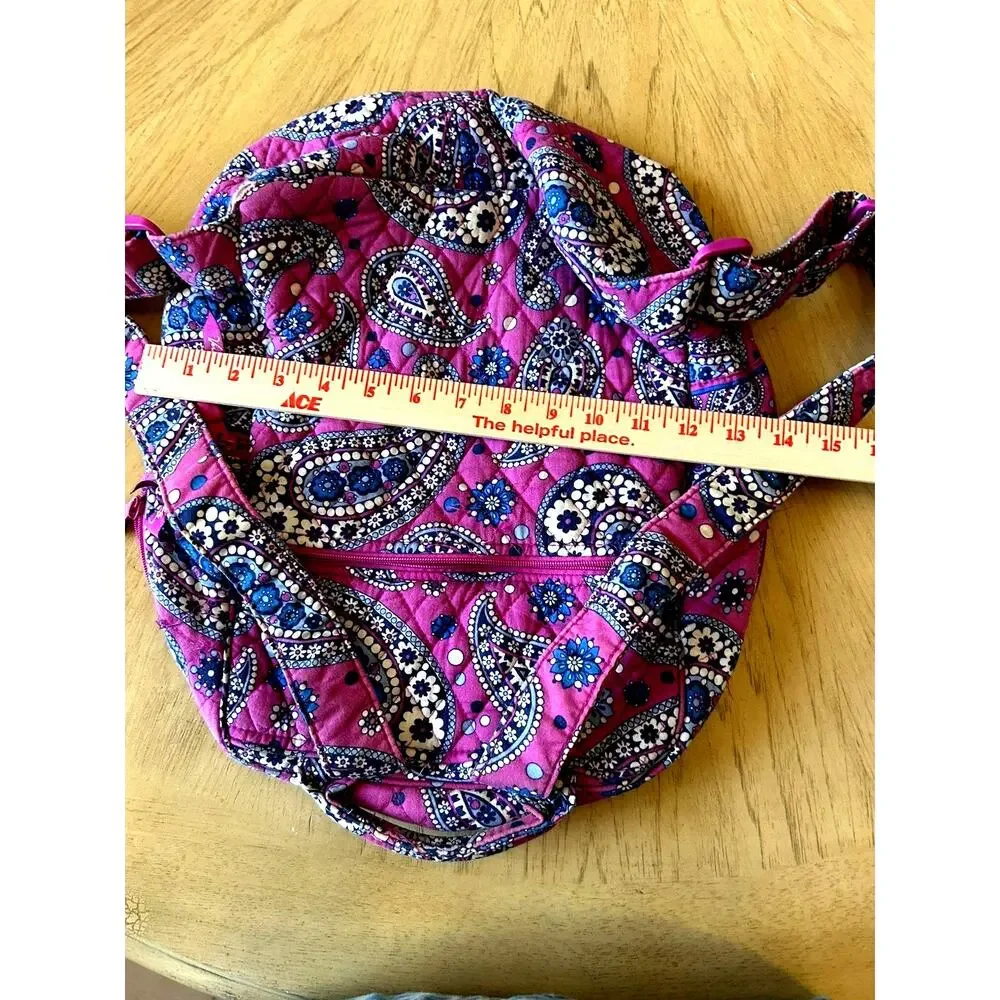 Vera Bradley Backpack Bag Quilted Paisley Floral Campus Boho Hippie L-XL
